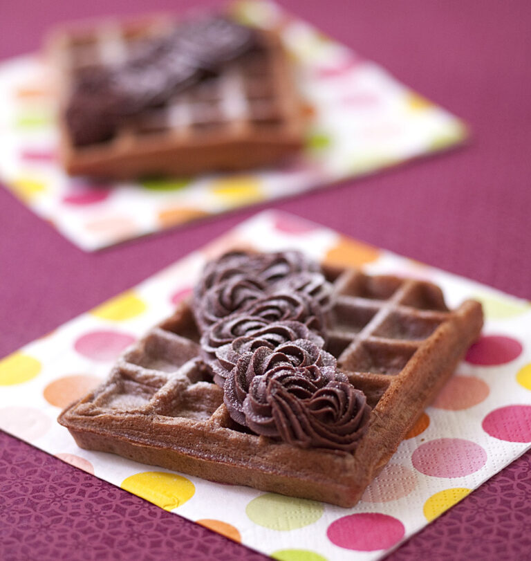 Recette Gaufres au chocolat et ganache montée