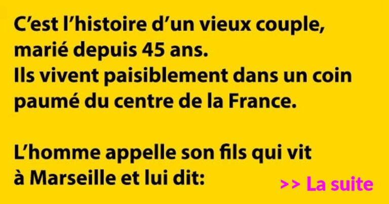 C’est l’histoire d’un vieux couple, marié depuis 45 ans