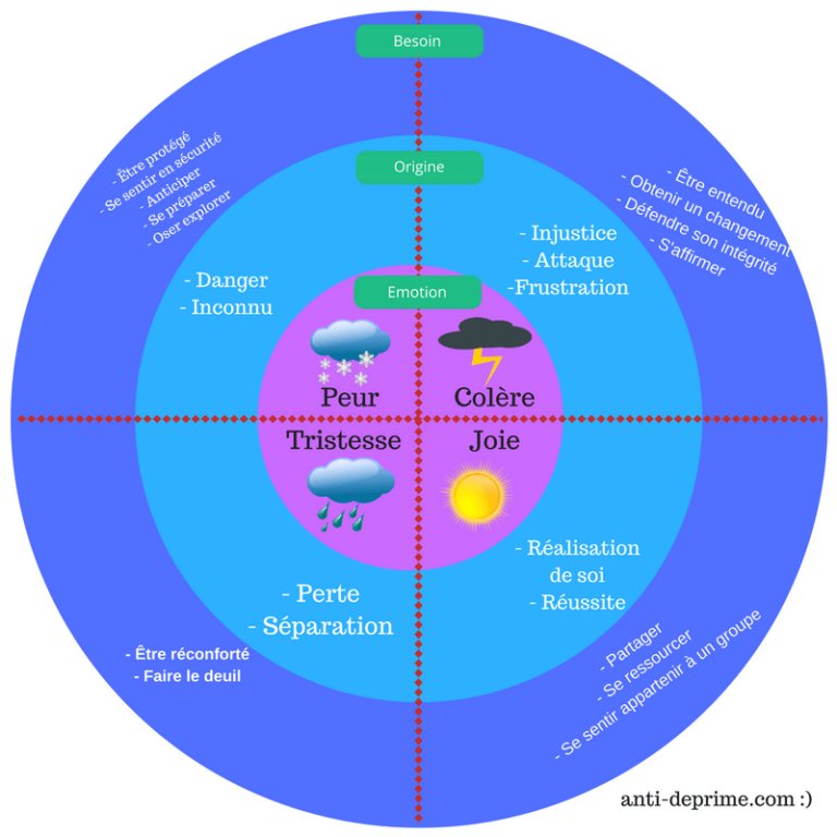 Outil : la roue des 4 émotions fondamentales