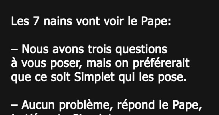 Les 7 nains vont voir le Pape