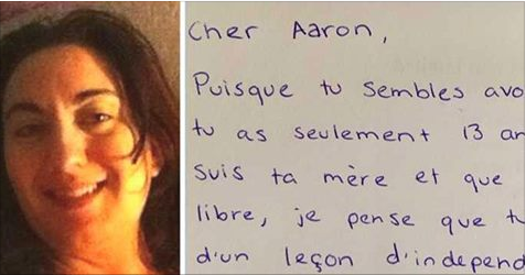 Son fils de 13 ans lui dit qu’il n’a pas besoin d’elle pour vivre, alors elle lui écrit une lettre qui est applaudie par tous les parents.