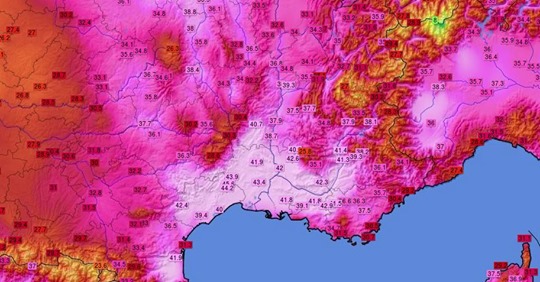 Il a fait jusqu’à 45,9° en France cet après-midi, record historique