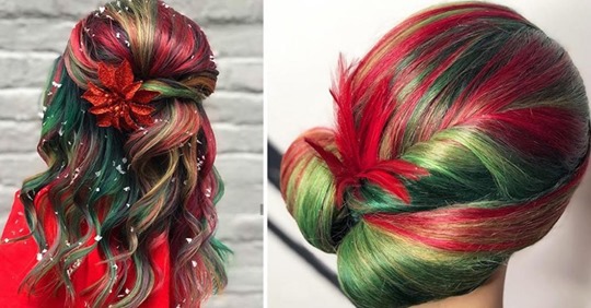 La tendance capillaire la plus festive de l’année: les cheveux aux couleurs de Noël!