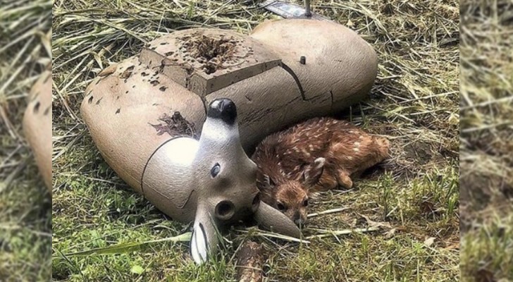 Un faon confond une cible de chasse pour sa mère : l’image est tendre et poignante à la fois