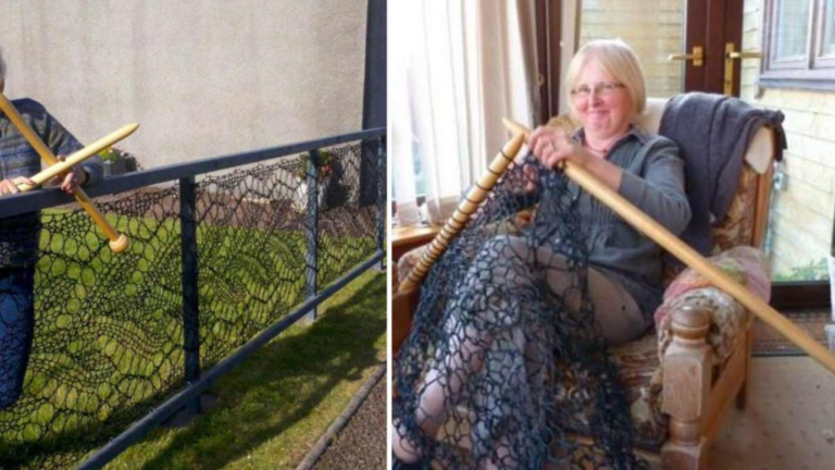 Cette couturière a réalisé toute la clôture de son jardin avec de la dentelle et des filets de pêche