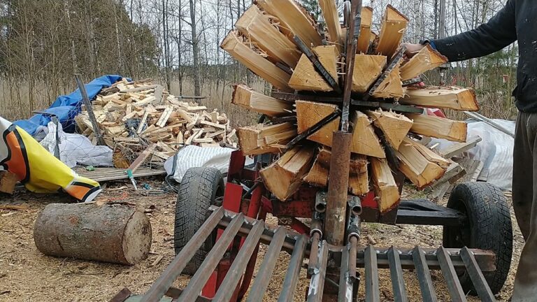 Une machine capable de couper d’énormes troncs d’arbre en quelques minutes…