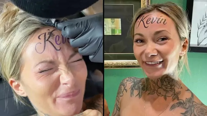 Elle se fait tatouer le prénom de son petit ami sur le front et répond aux gens qui disent qu’elle le regrettera