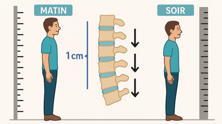Pourquoi la taille d’un être humain diminue-t-elle de 1 cm à la fin de la journée ? »