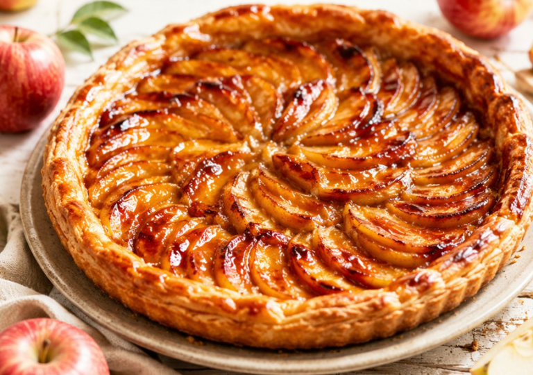 Tarte aux pommes crème brûlée : fondante et caramélisée